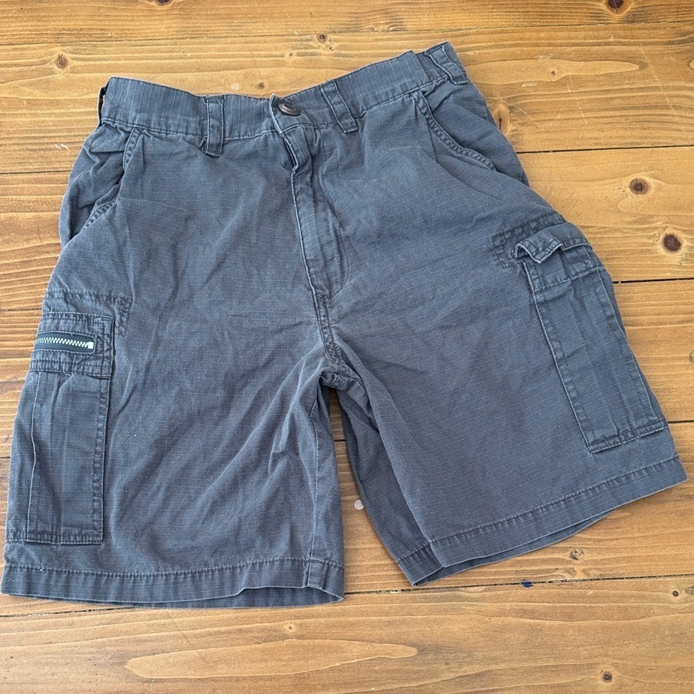 Express Kids Cargo Shorts Gray Cotton Size 14 Zip Pockets Utility Casual